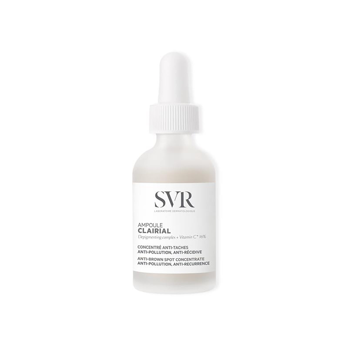 Envase Ampoule Clarial de SVR en un fondo blanco