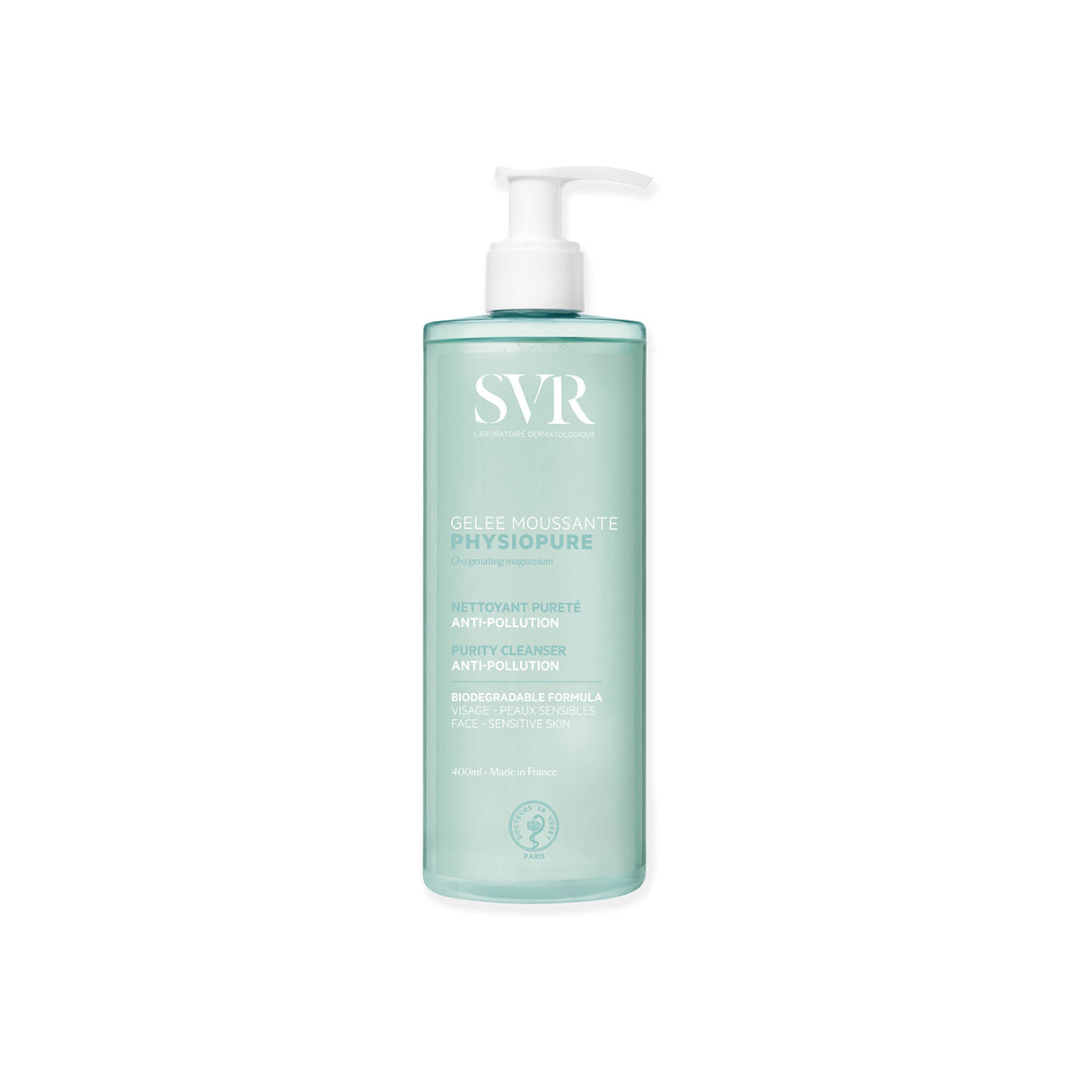 Envase de 400 ml del producto PHYSIOPURE Gelee Moussante en fondo blanco