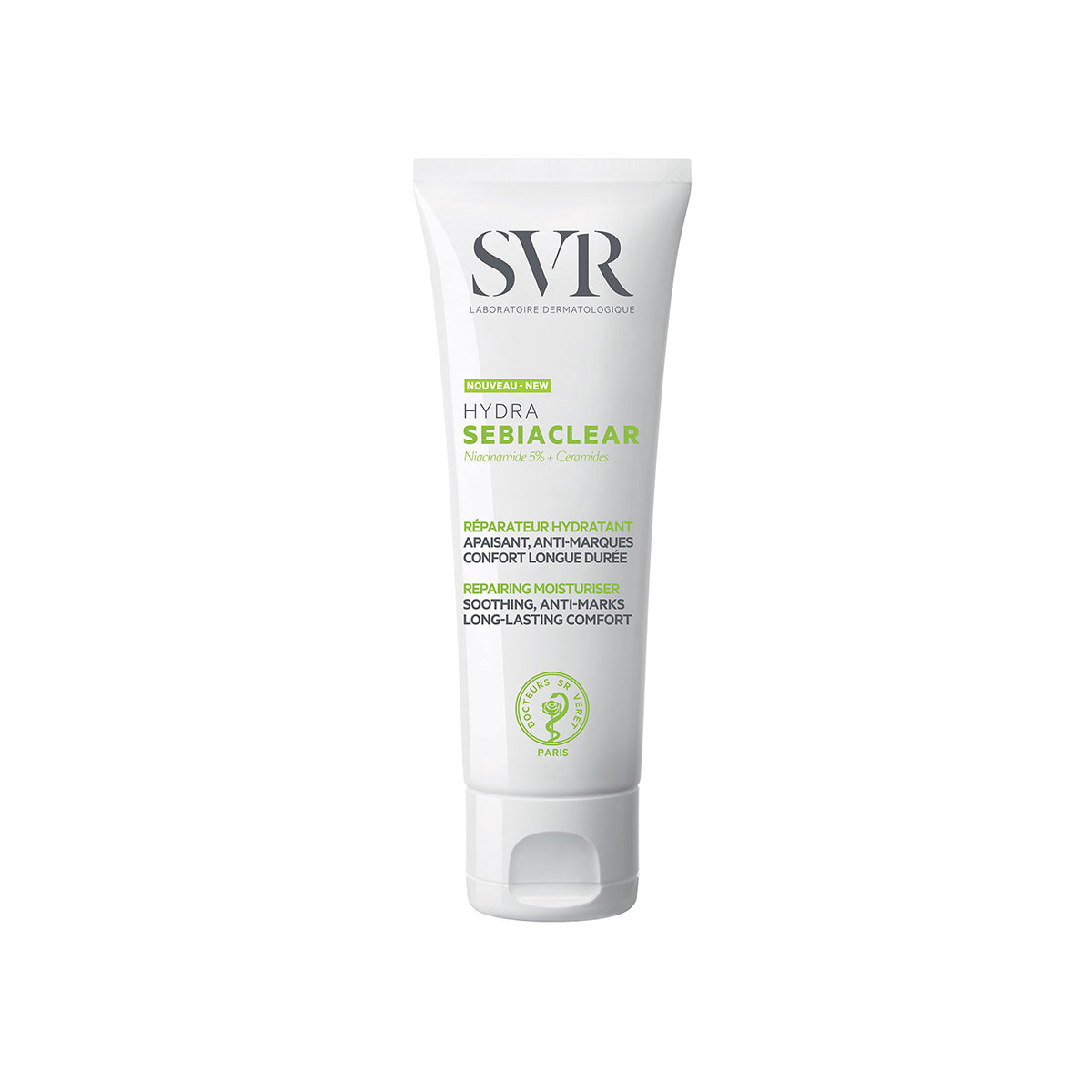 Envase de del producto SEBIACLEAR Hydra en fondo blanco