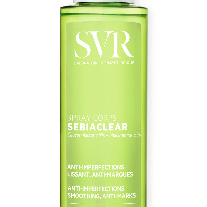 Envase del Spray Corps de Sebiaclear de SVR sobre un fondo blanco