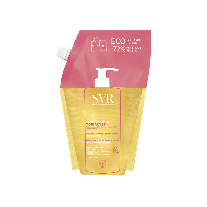 Producto ecorefil de Topialyse Huile Lavante de SVR en fondo blanco