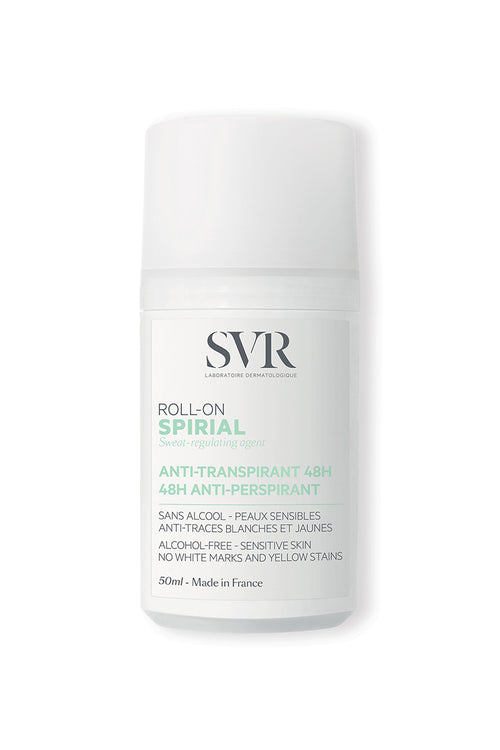Producto antitranspirante de 50 ml del SPIRIAL Roll-on en un fondo blanco