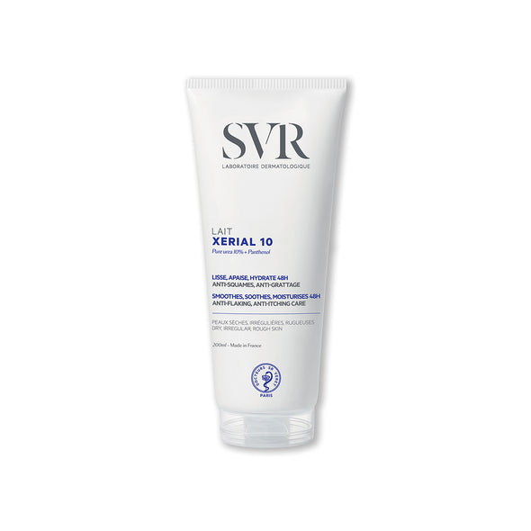 Producto en botella de 200 ml del Lait XERIAL 10 con fondo blanco