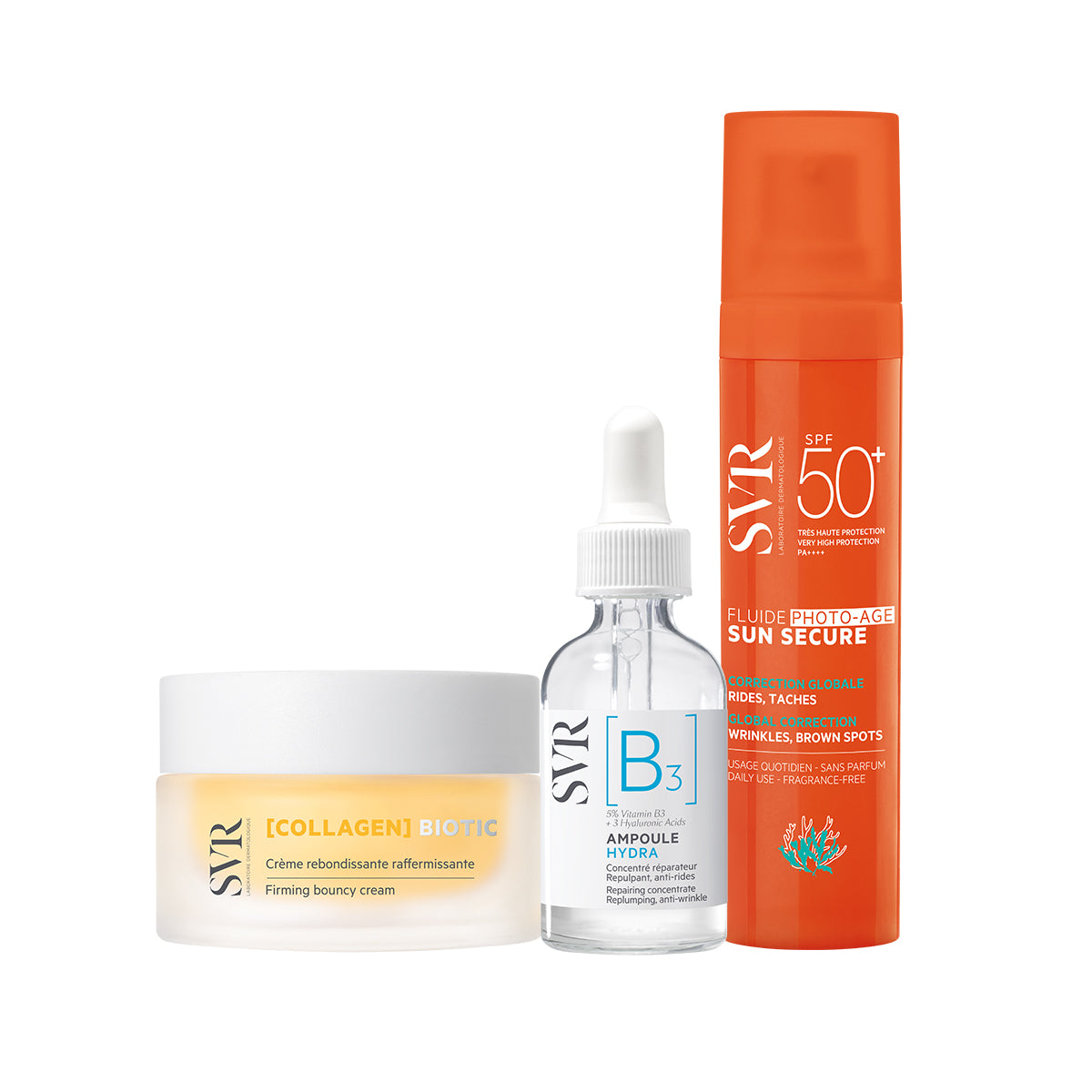Rutina Piel Firme e Hidratada: [COLLAGEN] Biotic+ [B3] Ampoule + Sun Secure Fluide Photo-age